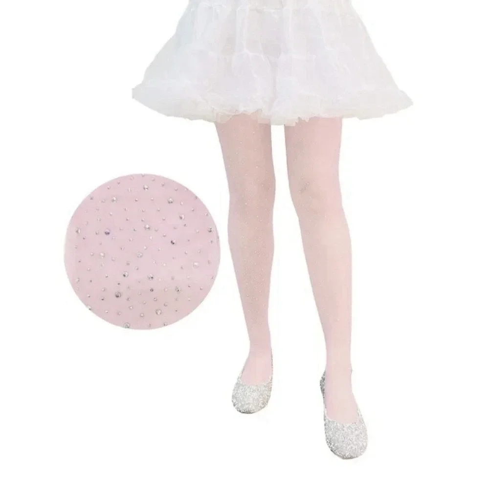 Pink Rhinestone Tights Halloween Costume Cosplay Size M (7/8) Way To Celebrate